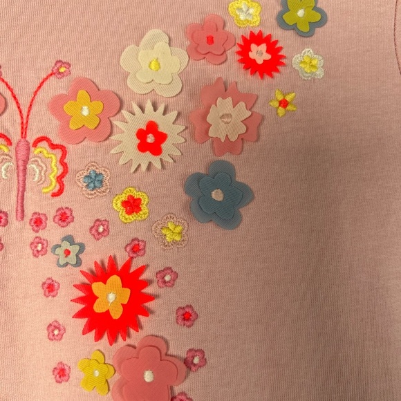 Mini Boden Girls Flutter Jersey Dress Boto Pink Pockets 11-12Y Butterfly - Picture 4 of 8